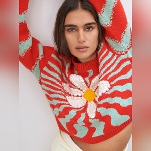 Zara Jacquard Flower Sweater